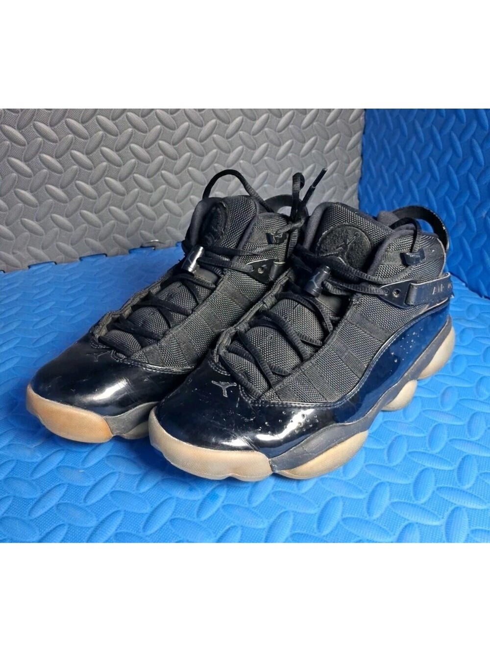Nike Air Jordan 6 Rings Black Ice Mens Sneakers Sz 8 Black 322992-011